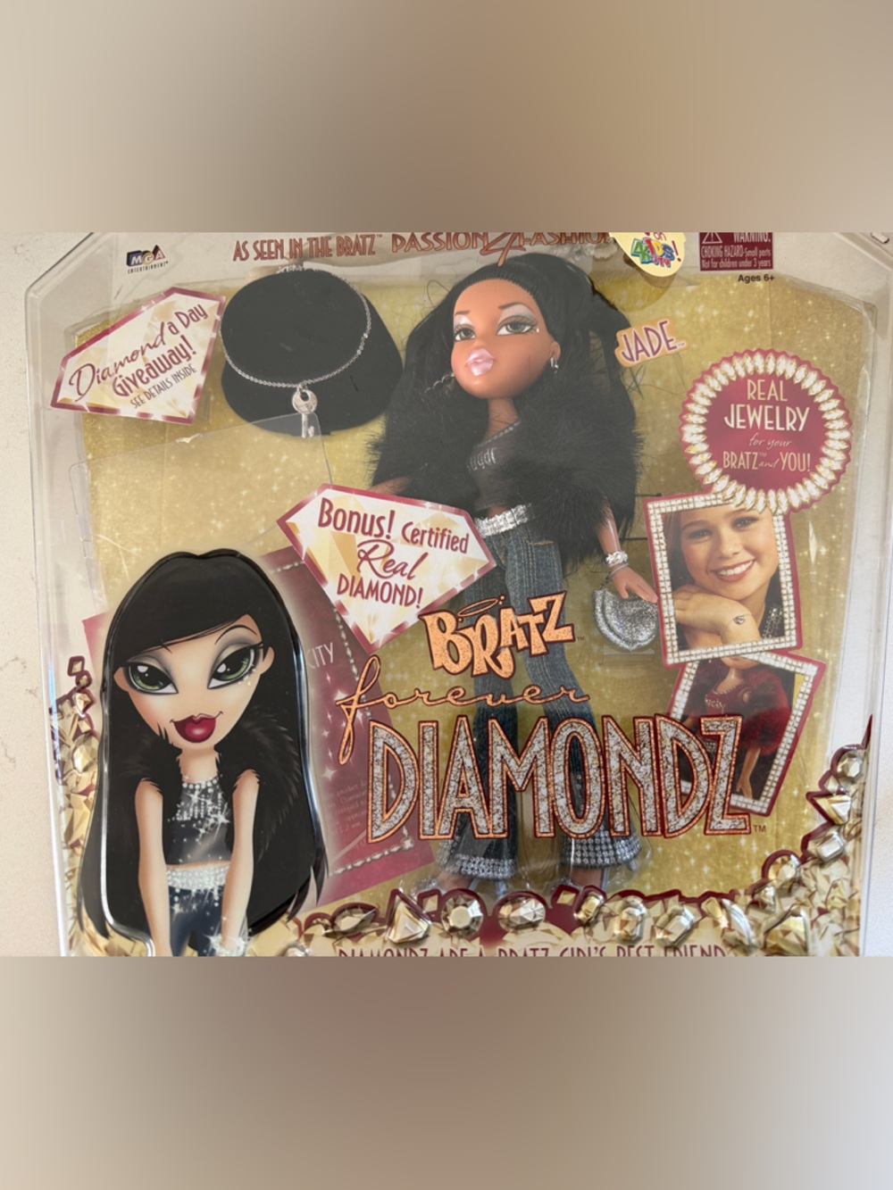 Bratz Forever Diamondz Jade Doll - Black Hair, Blue Outfit